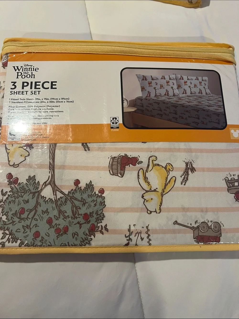 Disney Winnie the Pooh  3 piece sheet set Twin
